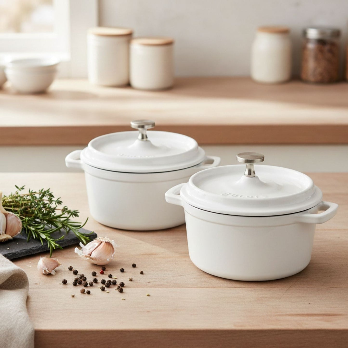 Mini Cast Iron Dutch Ovens, Set of 2