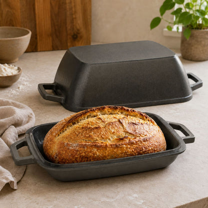 cast iron oval bread oven for sourdough batard Black (Pre-Seasoned)