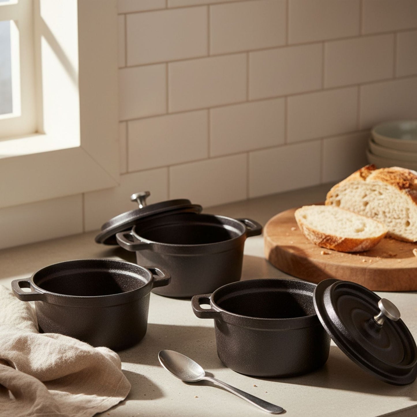 Mini Cast Iron Dutch Ovens, Set of 2