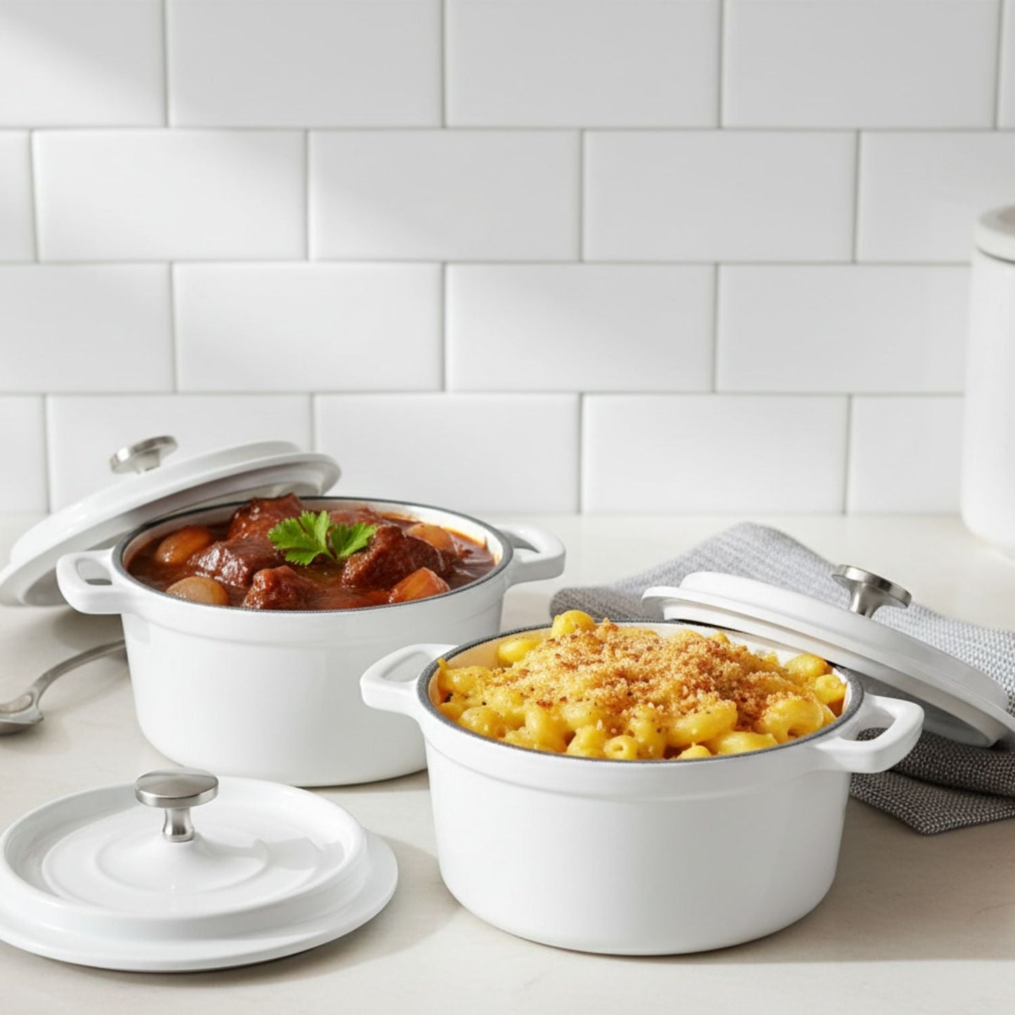 Mini Cast Iron Dutch Ovens, Set of 2