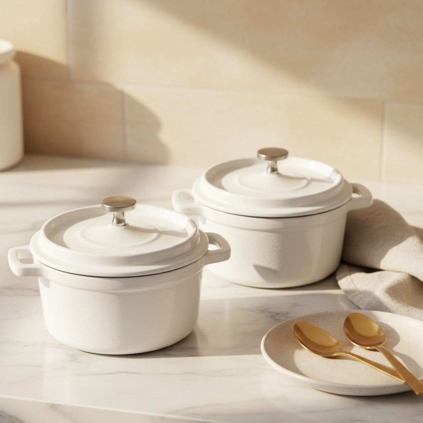 Mini Cast Iron Dutch Ovens, Set of 2