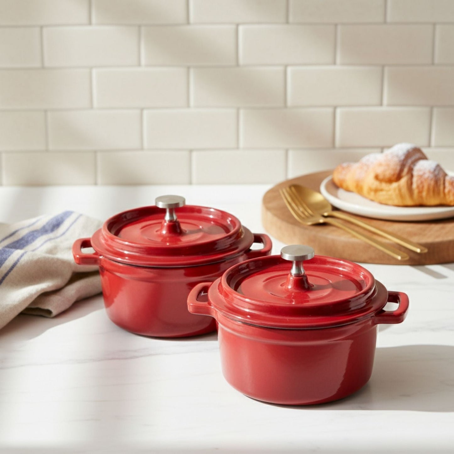 Mini Cast Iron Dutch Ovens, Set of 2