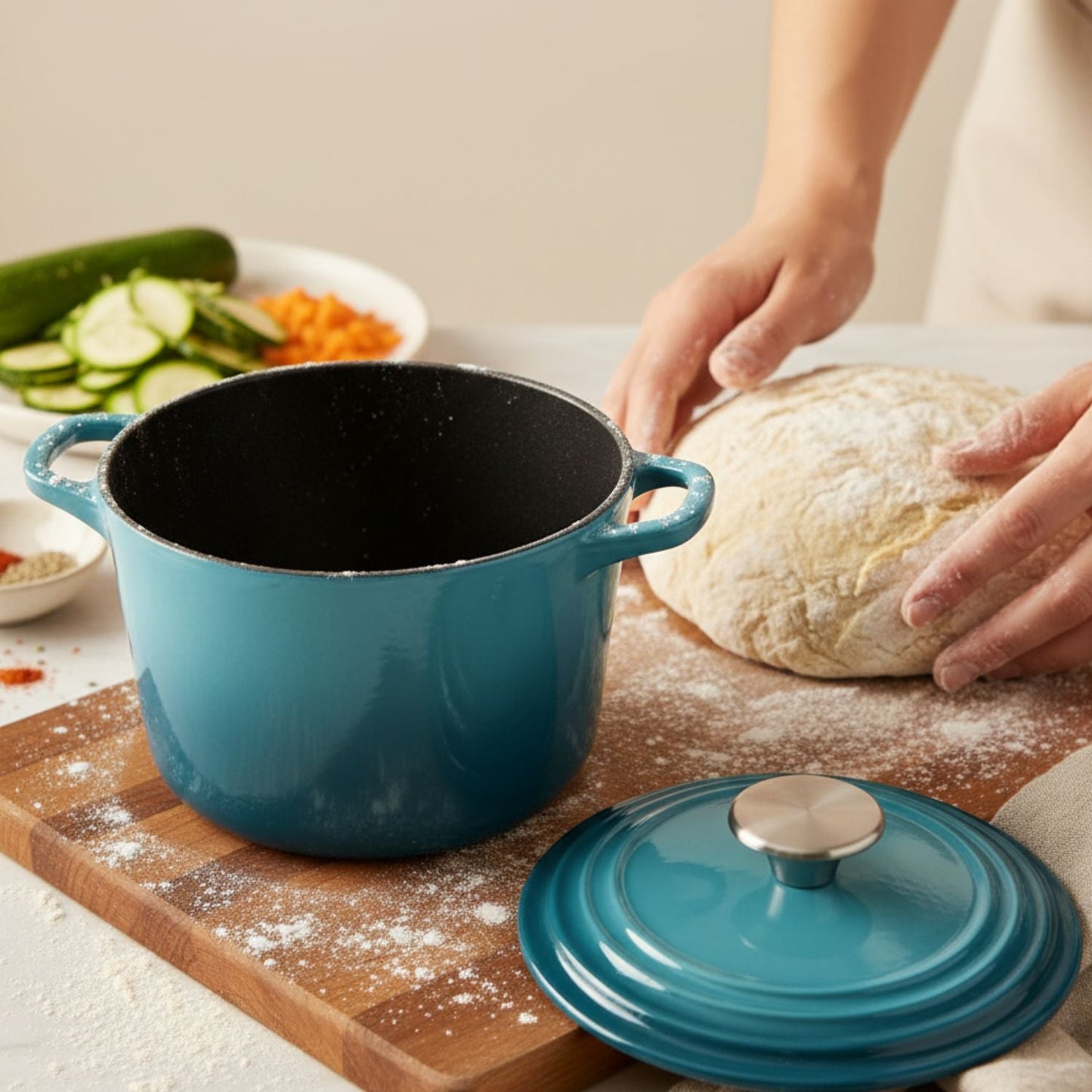 Enamelled Cast Iron Rice Pot