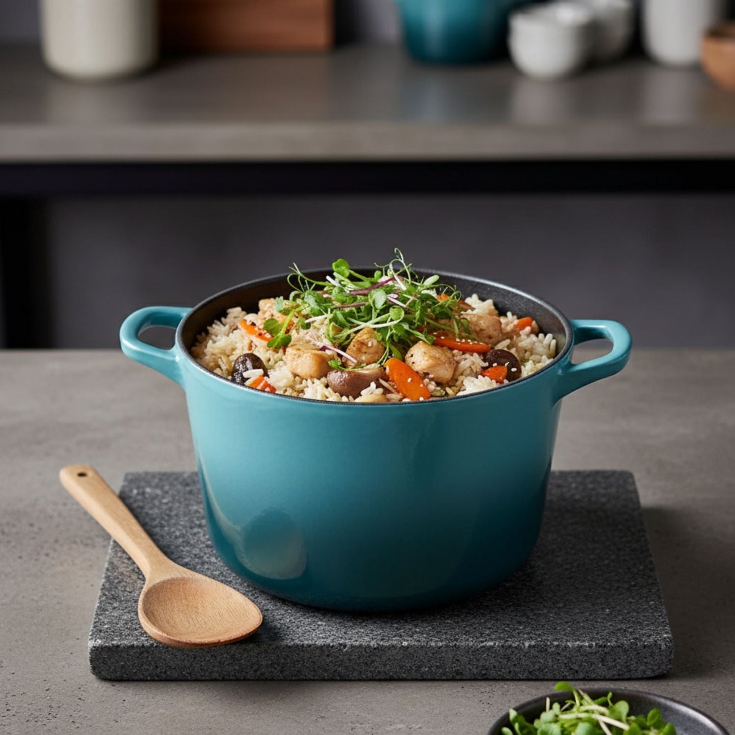 Enamelled Cast Iron Rice Pot