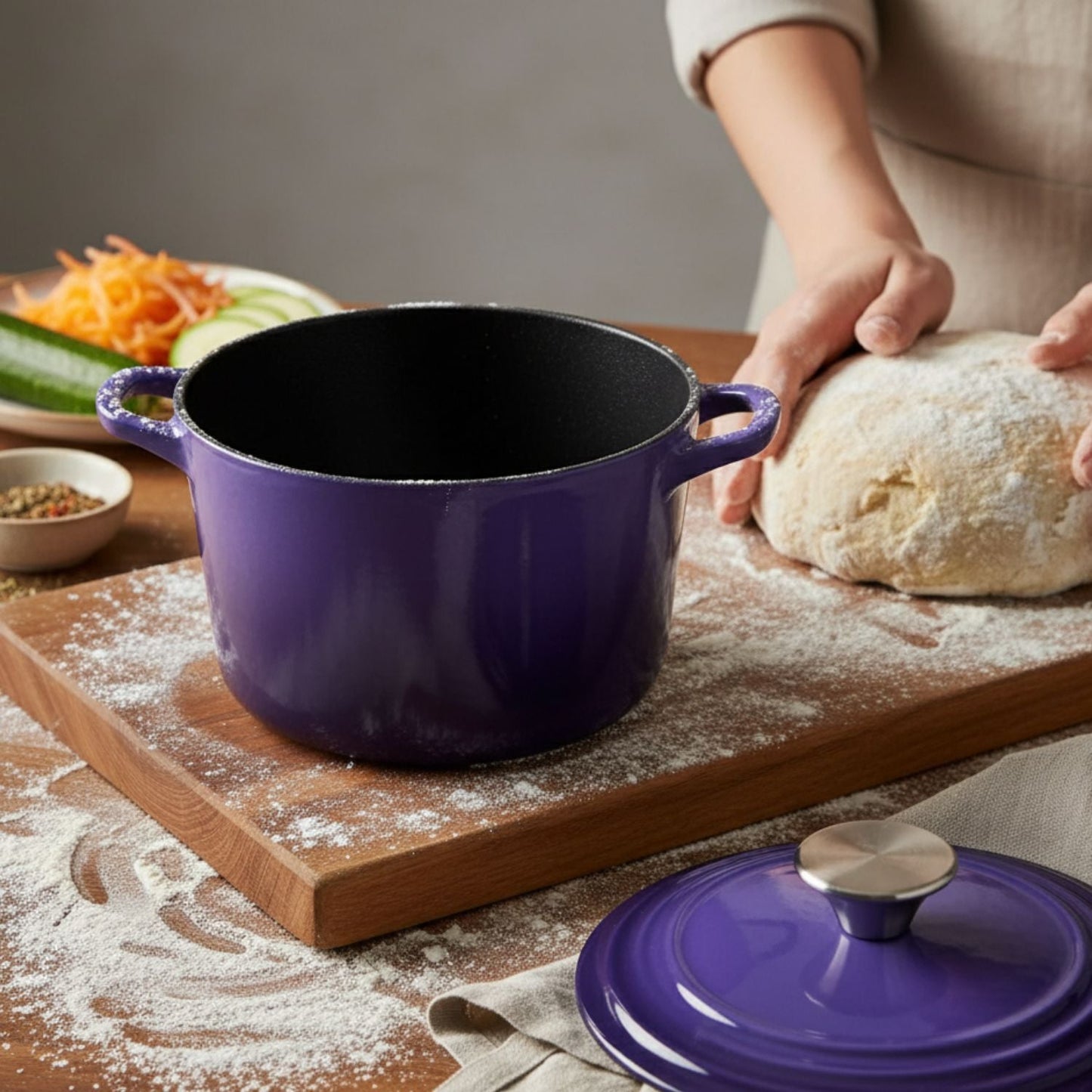 Enamelled Cast Iron Rice Pot