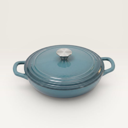 Enamelled Cast Iron Shallow Casserole