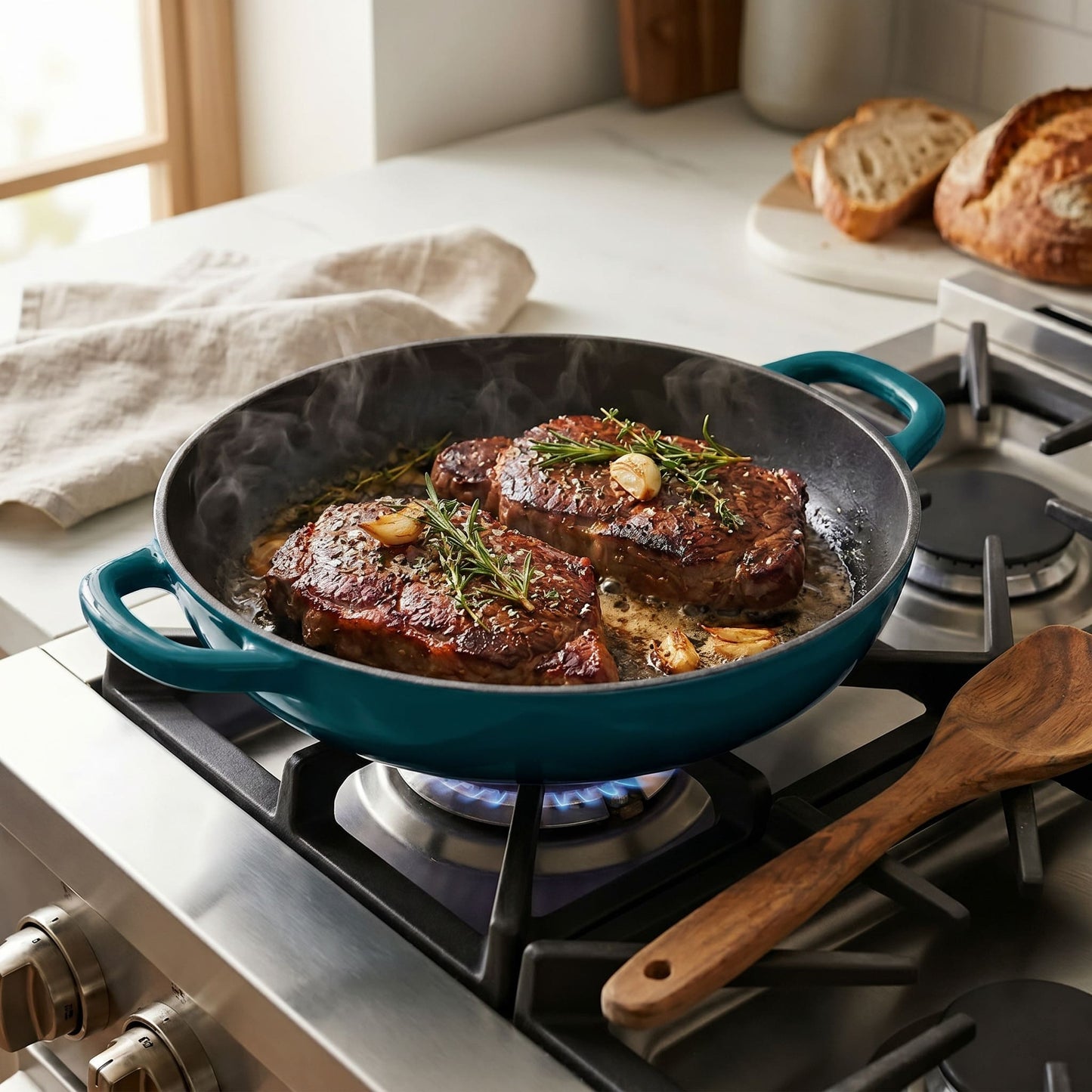 Enamelled Cast Iron Shallow Casserole