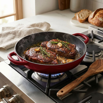 Enamelled Cast Iron Shallow Casserole