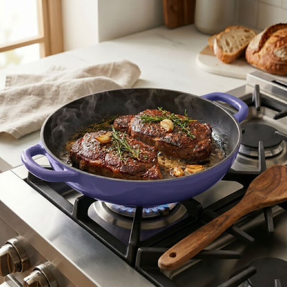 Enamelled Cast Iron Shallow Casserole