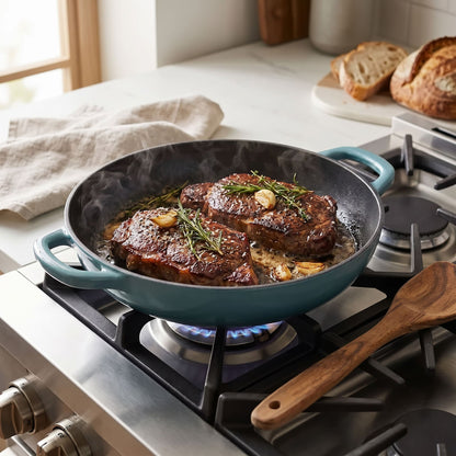 Enamelled Cast Iron Shallow Casserole