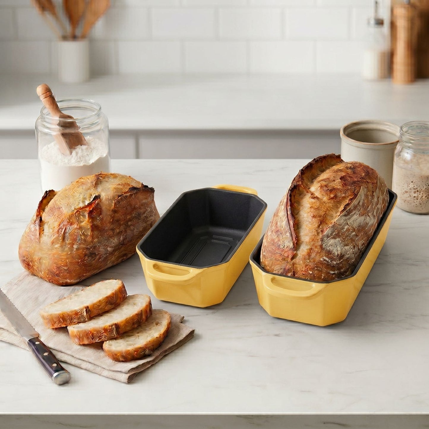 enameled cast iron loaf pan sunny yellow
