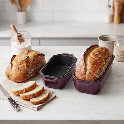 enameled cast iron loaf pan plum purple