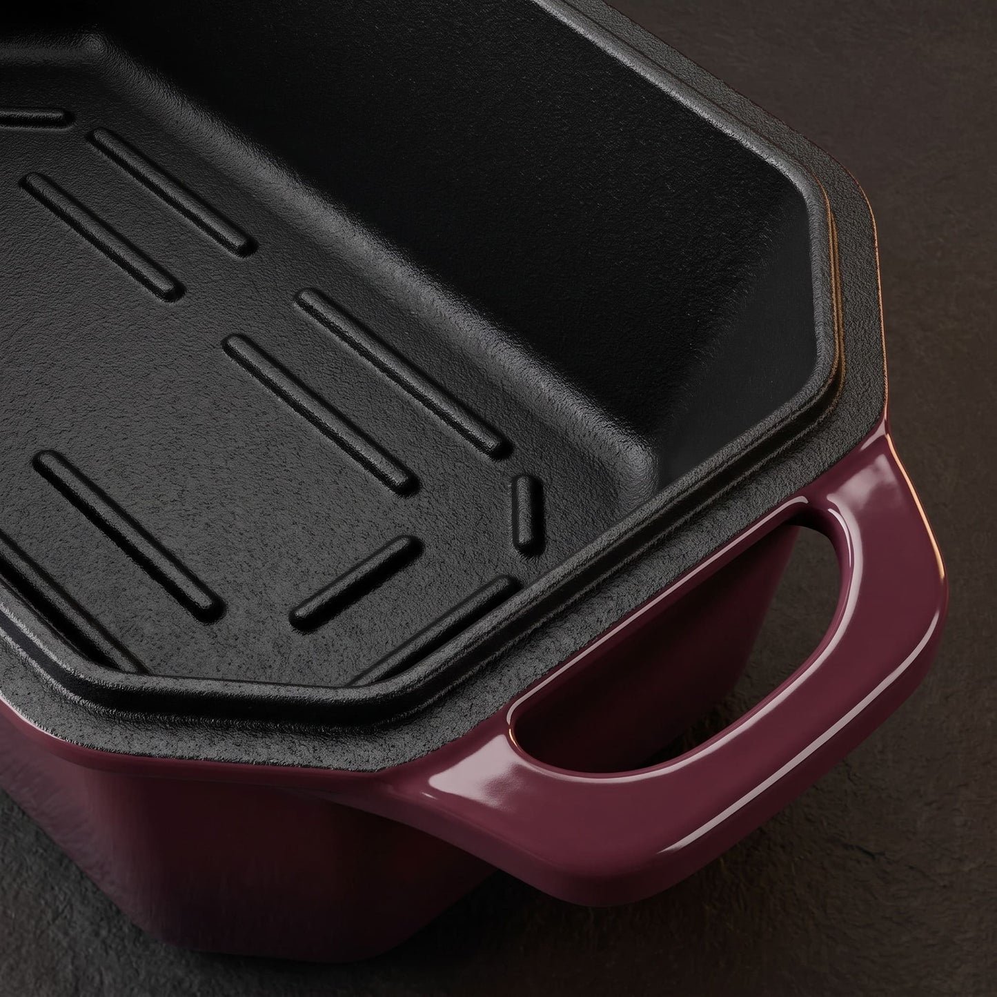 enameled cast iron loaf pan plum purple