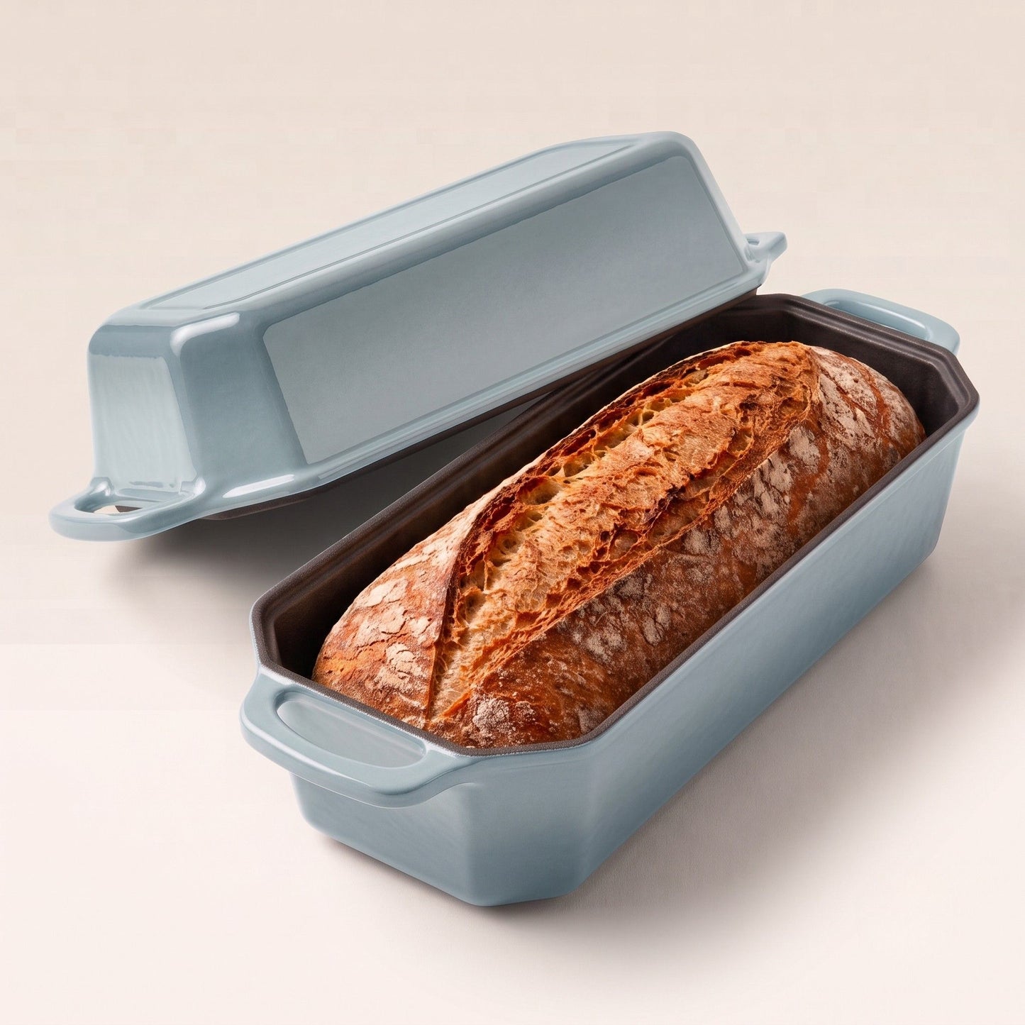 Enamelled Cast Iron Loaf Pan with Lid