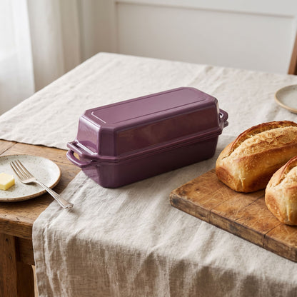 enameled cast iron loaf pan 33 x 13 cm plum purple