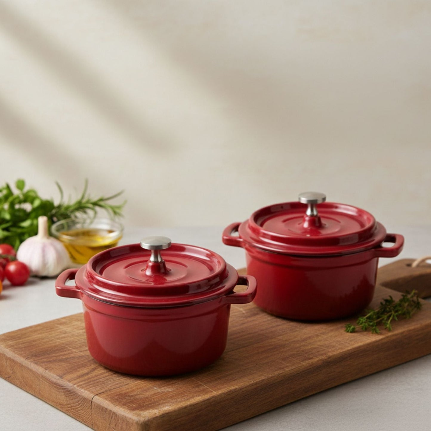 Mini Cast Iron Dutch Ovens, Set of 2