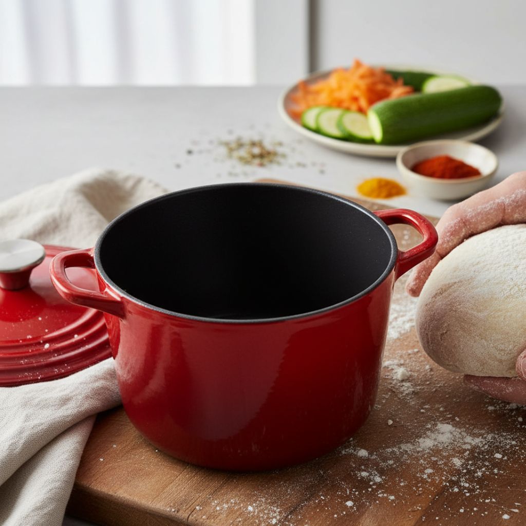 Enamelled Cast Iron Rice Pot